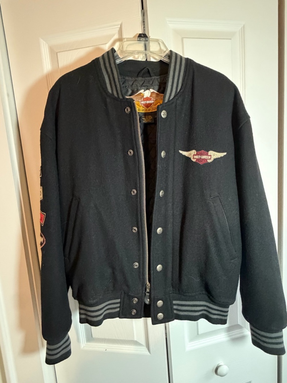 Vintage 1990s Harley-Davidson Black Men's Bomber Jacket